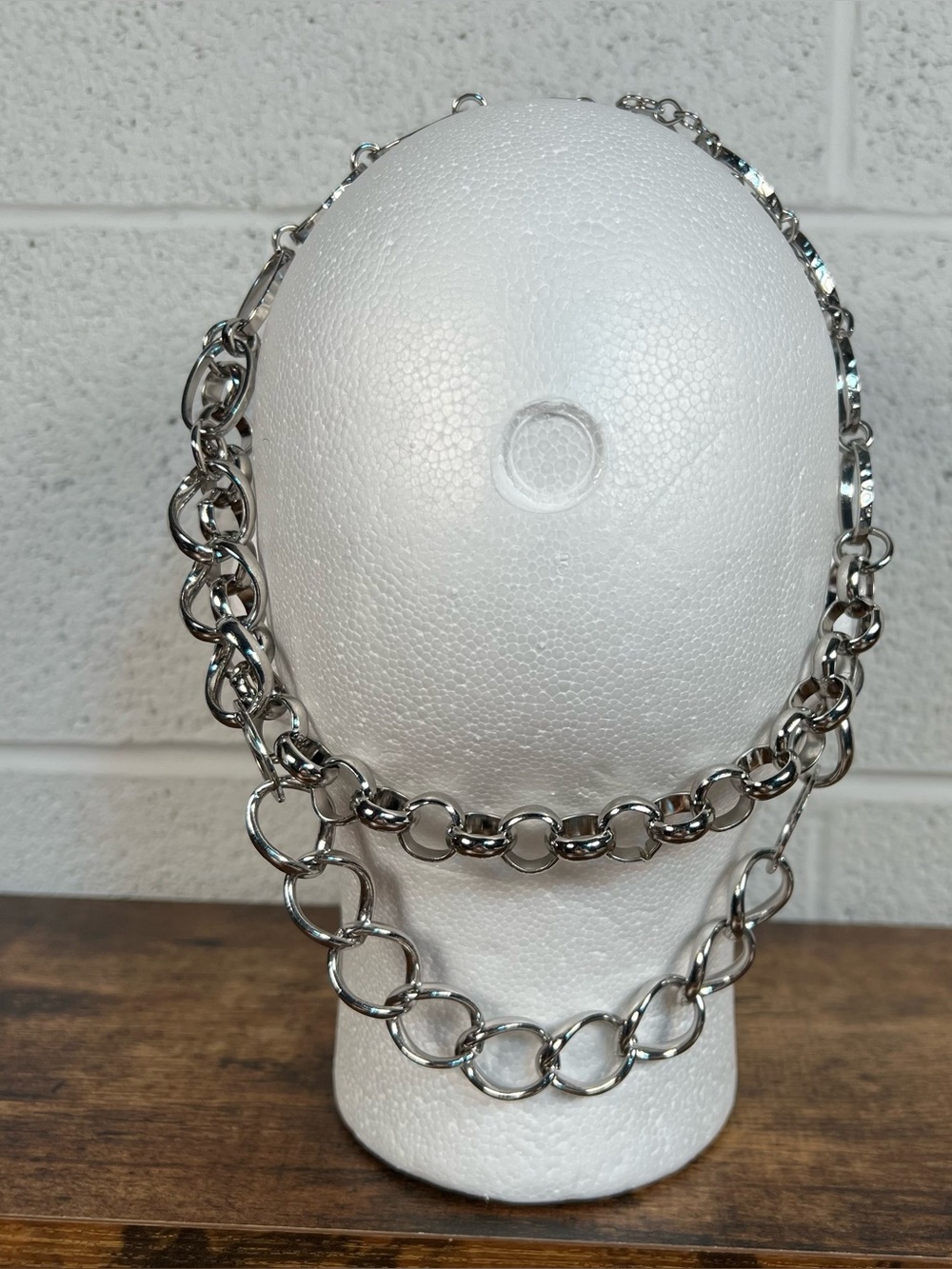 Chicos Necklace Silver Double Chain Adjustable Costume Jewelry